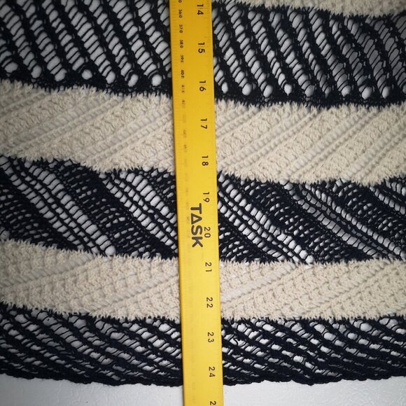 LRL Lauren Jeans Co. Ralph Lauren Ladies Size Small Navy & Beige Open Cardigan - Picture 9 of 9